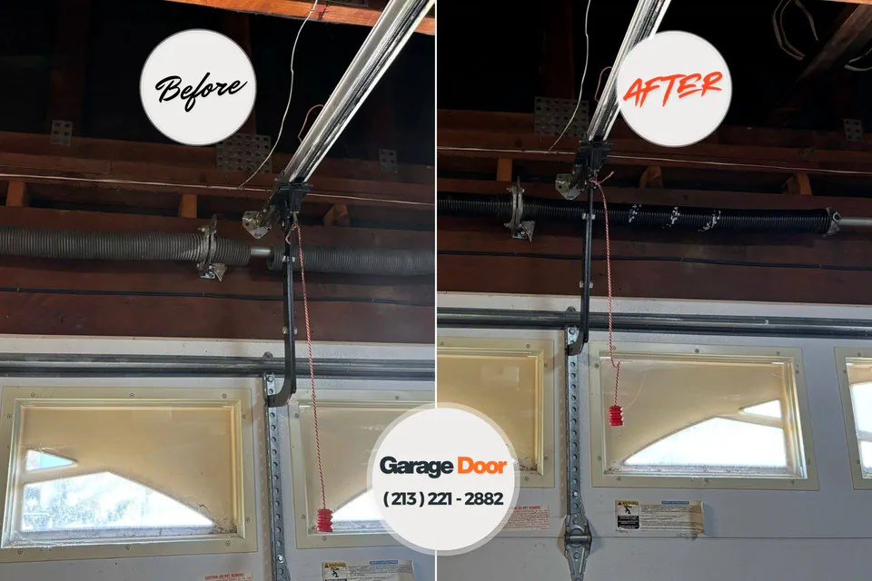 Before and after: garage door repair Vine Grove, KY